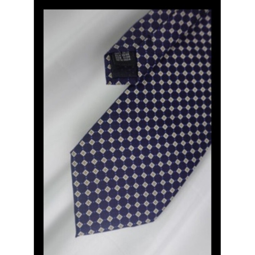 Fabris Venezia Tie‎ 100% Silk Navy Pattern Luxury Made in Italy Mens Necktie